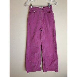 BDG High Rise Wide Leg Corduroy Jeans Pant Pink Western Festival Carpenter